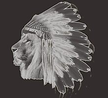 Lion Chief - Black and White by UneartheDesigns