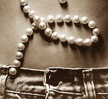 Buttons and Pearls in Sepia by Margaret Harris