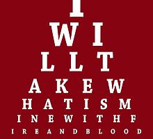 Game of Thrones, Eye Chart by Alex Boatman