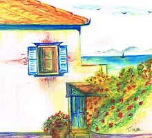 Hydra House Greek Island by Teresa White