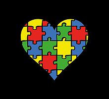 Autism Awareness Heart by DesignFactoryD