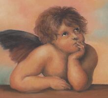 Cherub in pastels 2, after Raphael by Pam Humbargar