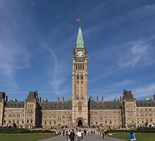 Center block of the Canadian Parliament - Ottawa, Ontario by Josef Pittner