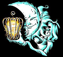 the half moon lights night with a lamp by mski