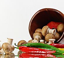 Peppers and Mushrooms by Dipali S