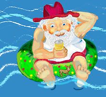 Santa on holidays by goanna
