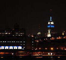 Empire State lit-up for Hanukah by sholder
