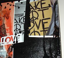 make hot love not war - close up - right side - panaramic canvas by Catherine Young