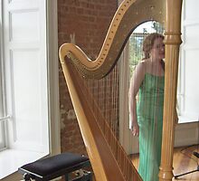 Celtic Harpist & her Harp by Riihele