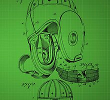 Football Helmet Patent From 1927 - Green by chris2766
