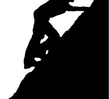Silhouettes of a man climbing a rock by madigitalart