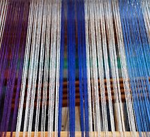 Wires in a weaving-loom by Arie Koene