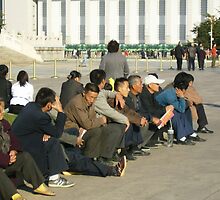 Watchful crowd - Tiananmen Square, Beijing by Jessica Bawden