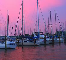 Sailboats and Sunsets 1 by Rob Diffenderfer