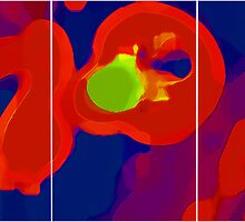 RED SCREEN(triptych) by Paul Quixote Alleyne
