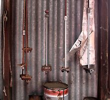 Inside the shearing shed by Ellenor Clarke