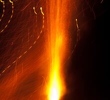 Light waves dancing around the flames of a fire-cracker by ashishagarwal74