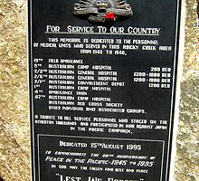 Peace In The Pacific Plaque by Vanessa Barklay