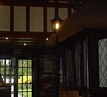 Thatched roof inside Watchfield Inn by anaisnais