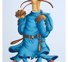 Tango in Blue (Watercolour on Bainbridge board) by Rory Stapleton