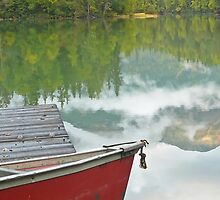 canoe on mosquito lake in Alaska by Istvan Hernadi