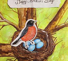 Happy Mothers Day (Red Robin) by Carrie Jackson