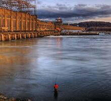 Fishing By The Dam by Michael Mill