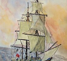 Hms Endeavour by GEORGE SANDERSON