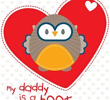 OWL SERIES :: heart - daddy is a hoot 1 by Kat Massard