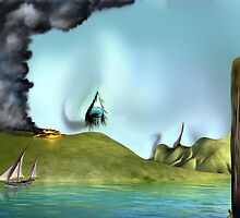 Surreal landscape face by Paul Fleet