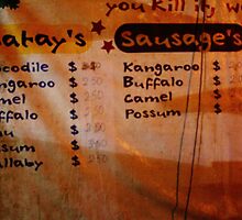 Menu - The Roadkill Cafe, Mindil Beach Markets by Sandy Sutton