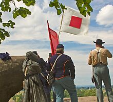 Signal Corps at Little Round Top - Gettysburg by Vanessa Goodrich