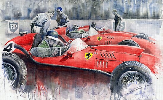 Ferrari Dino 246 F1 1958 Mike Hawthorn French GP by Yuriy Shevchuk