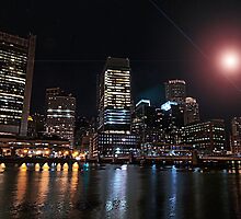 Night view on Boston Financial District by LudaNayvelt
