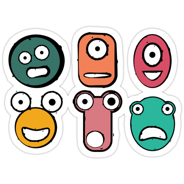 Funny monster characters faces