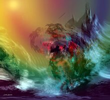 Mountains crumble to the Sea.. by Linda Sannuti