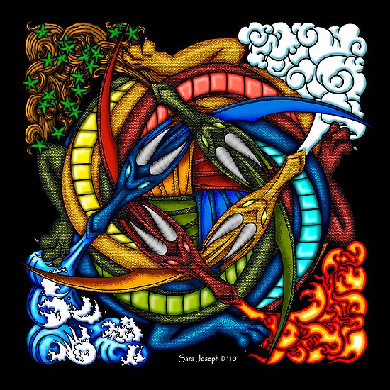 Elemental Celtic Dragon Knot by sjoseph