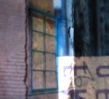 the old window - mixed media, researching structures by mosainflic