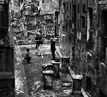 Hey buddy, can't you find some other graffiti to photograph, I'm kinda busy here! by aka-ell