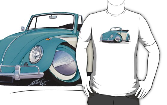 Volkswagen Beetle Cabriolet 2Tone Turquoise by Richard Yeomans