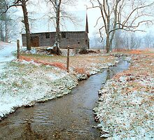 BARN,WINTER (Passed into time, this photo holds the memory) by Chuck Wickham