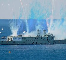 HMAS Adelaide being sunk off Avoca by Tony Bowler