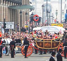 Prince William & Kate on their wedding day as they leave Westminster Abbey after the ceremony by Penny V-P