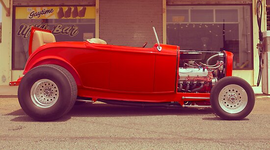 hot rod art prints. Red 32 Ford Hot Rod by John