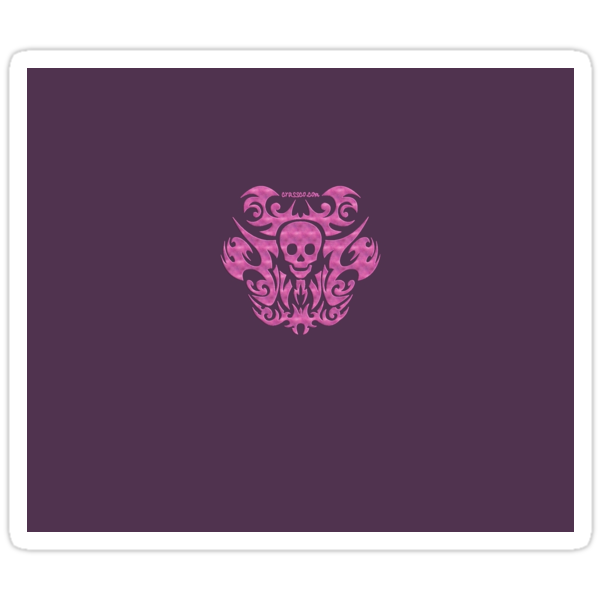 Sticker: skull tattoo pink zoom in