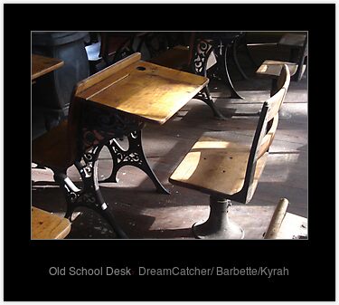 This is a rare old school desk