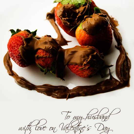 Chocolate Strawberry Valentine's Card - Husband