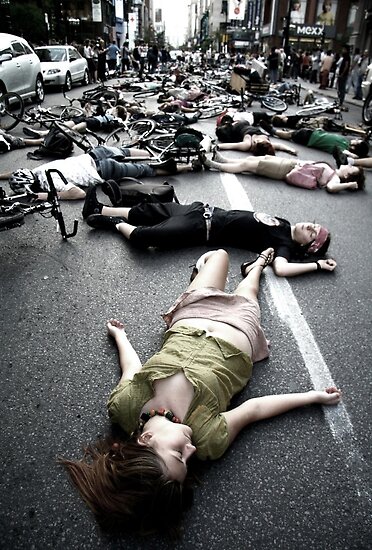 Street Photography: Montreal Die-In by KreddibleTrout Street Photography: Montreal Die-In by KreddibleTrout