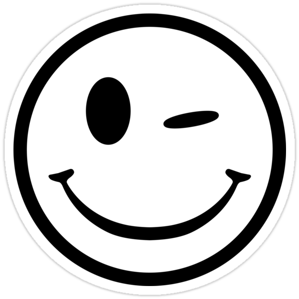 Wink Smiley Face. Sticker: Smiley face wink