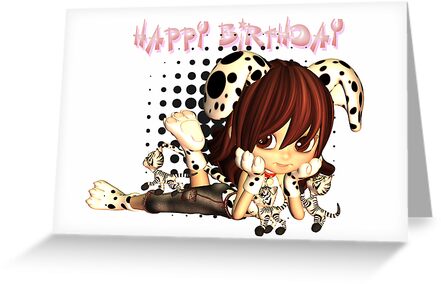 Happy Birthday Cute Dog. Birthday Card With Cute Little